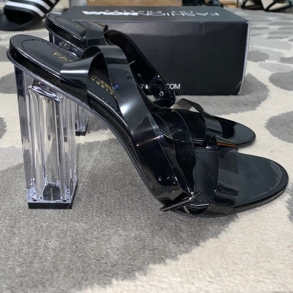Black Glass Slippers - Picture 6 of 8